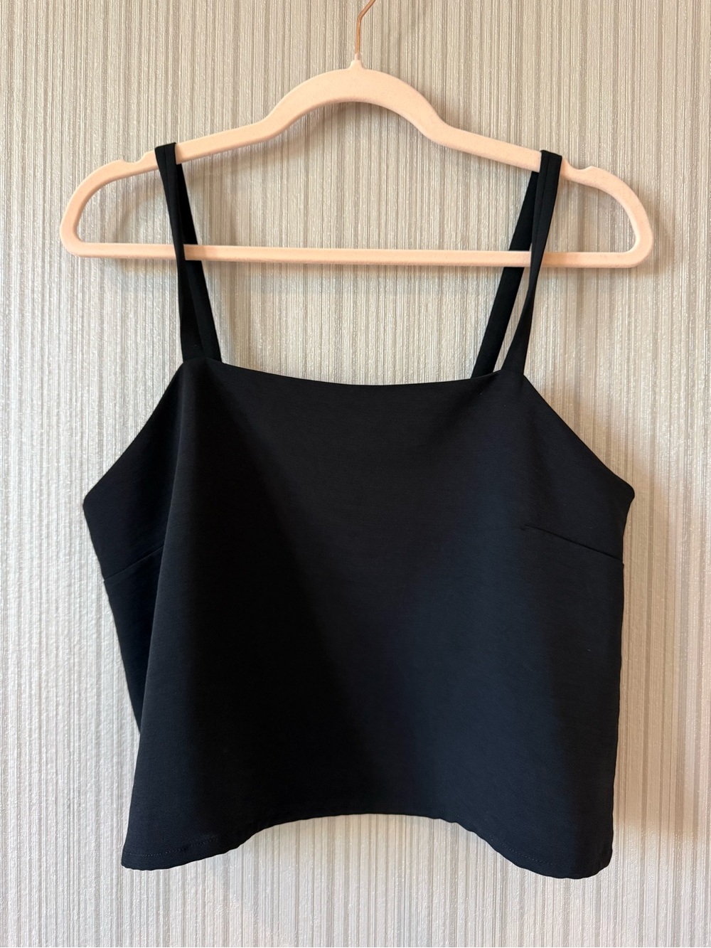 Women's Black Double-Strap Cropped Camisole